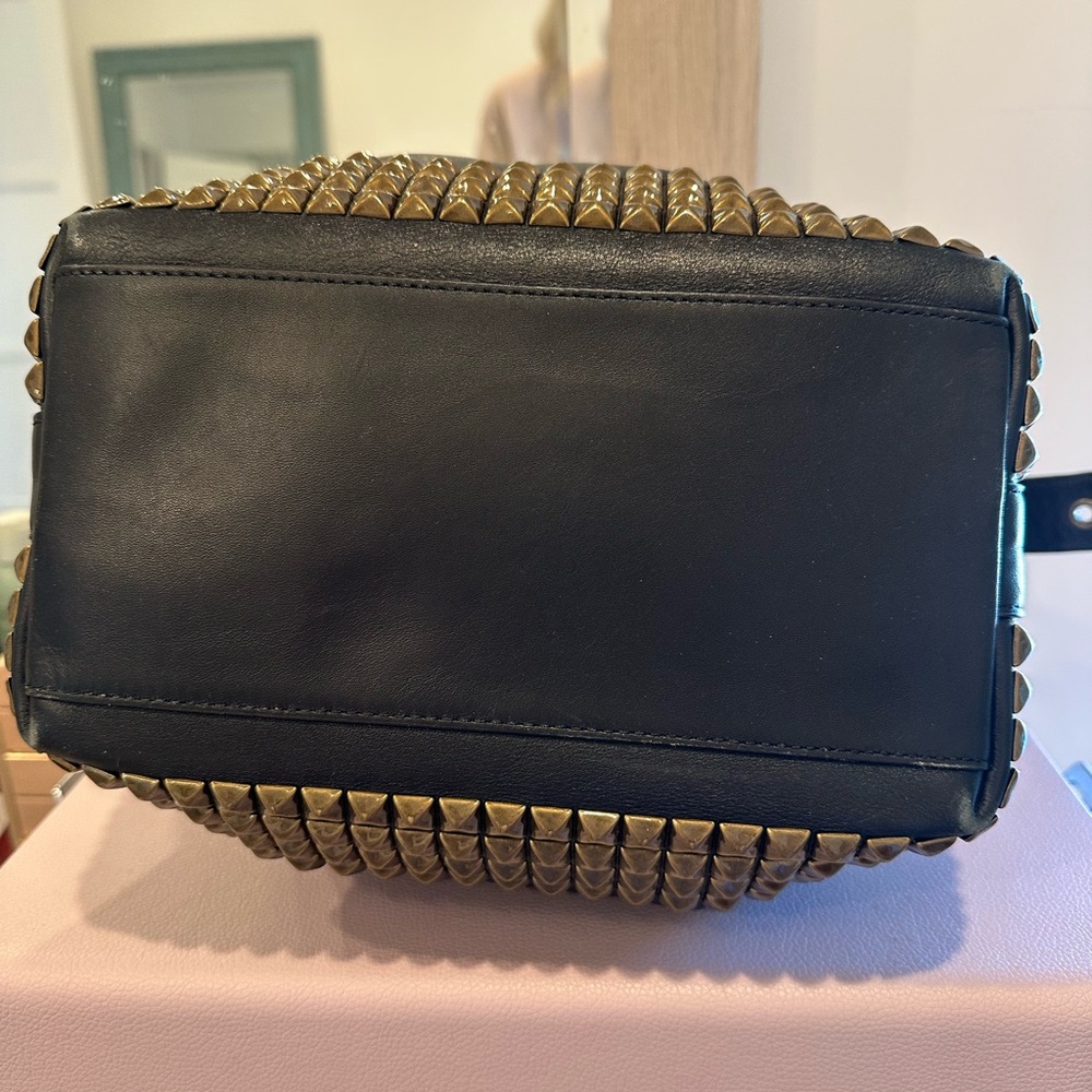 Coach Black Leather Bag with Gold Studs - Picture 10 of 14